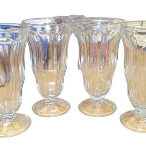Soda Shop Drinking Glasses Set Of 4 Vintage Collectible Drinkware Serveware