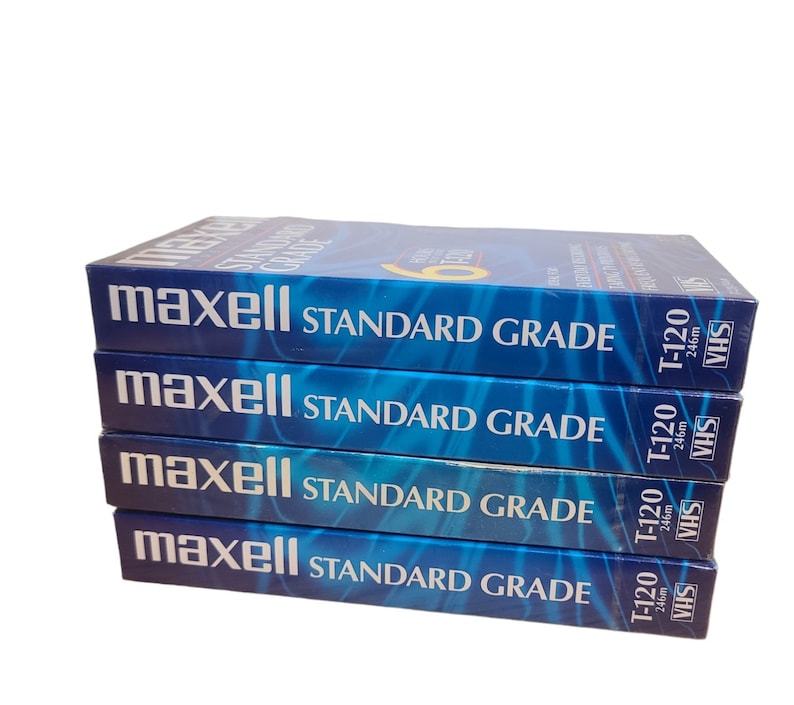 Maxwell Standard Grade VHS Blank Tapes Six Hours T120 Set of Etsy