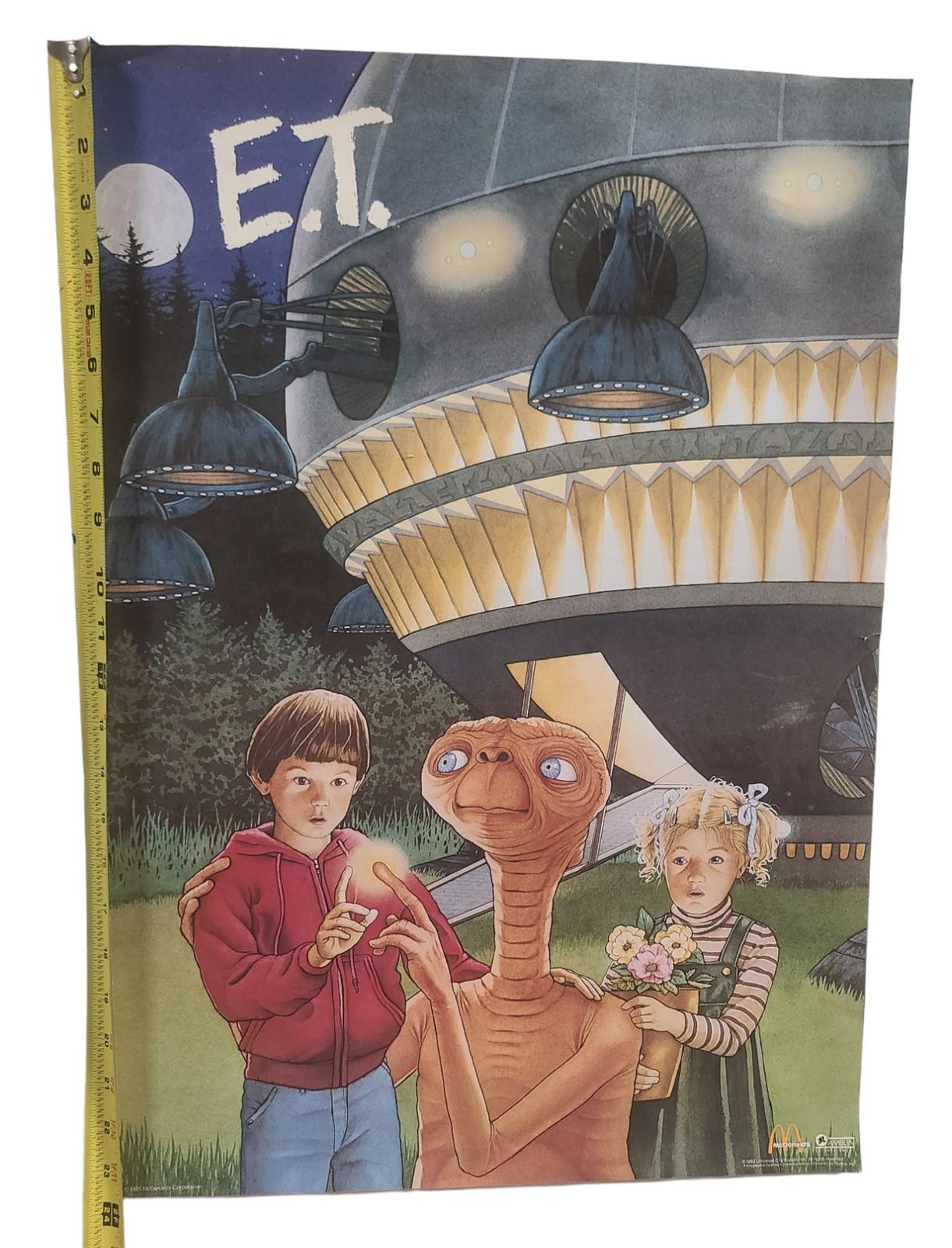 Vintage 1980s E.T. Classic Movie Poster Paper Wall Art Decor