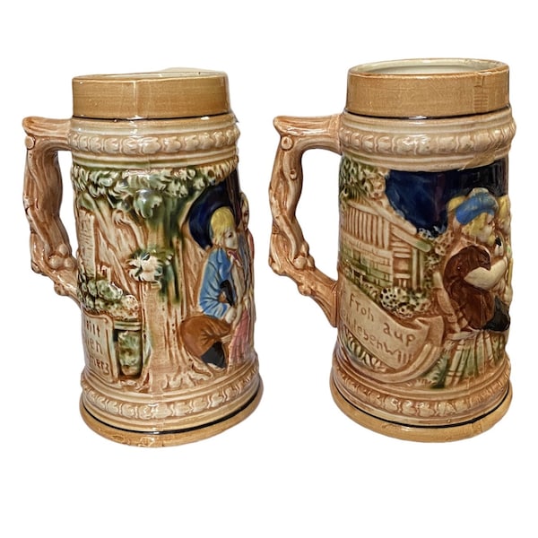 Japan Beer Stein, Porcelain Hand Painted