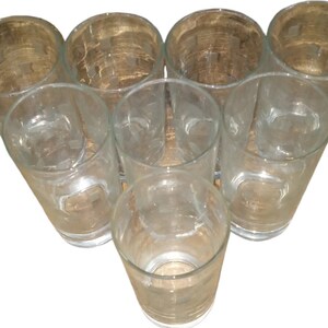 Libbey Glass Tumblers Antique Safedge Genuine Cut Crystal Clear Vintage Set of 8
