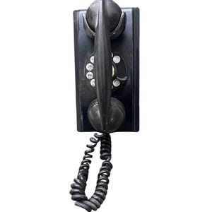 Western Electric Vintage Black Bell System Rotary Wall Telephone