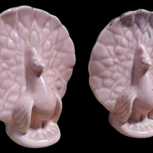 Pink Vintage MCM Ceramic Shawnee USA Peacock Wall Pocket Pottery