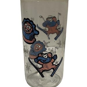 Vintage Muppet Babies 1989 Glass Water Tumbler Animal & Gonzo Henson Associates