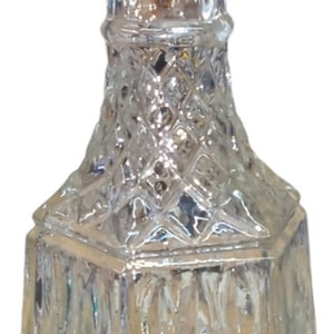 Diamond Cut Elegant Glass Decanter Antique Libbey Vintage Starburst Design