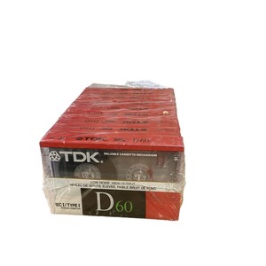 Brand New TDK Cassette tapes D60 set of 9 IEC I/ Type I 1988 Low Noise