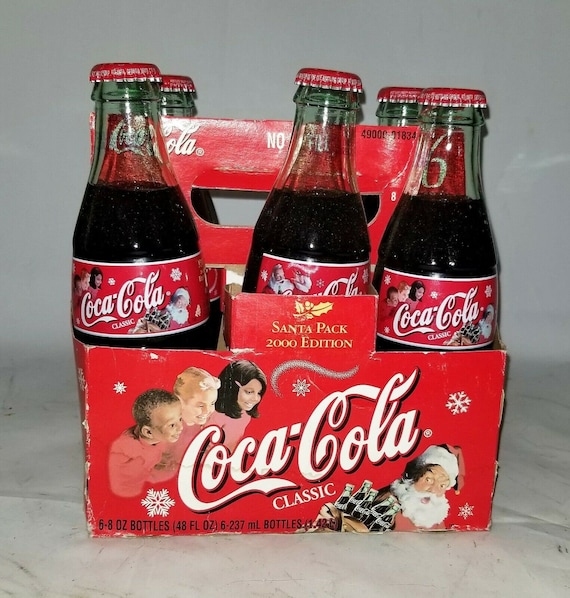 Santa Pack 2000 Edition Coca-cola Five Glass Bottles - Etsy
