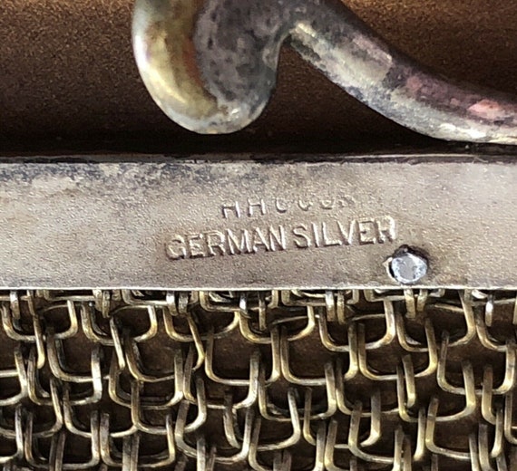 Antique German Silver Mesh Art Nouveau Purse H.H.… - image 10