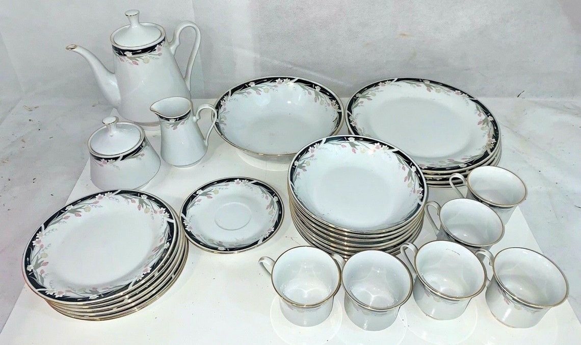 Vintage Crown Ming Jian Shiang Fine China Dinnerware Set 30 Etsy