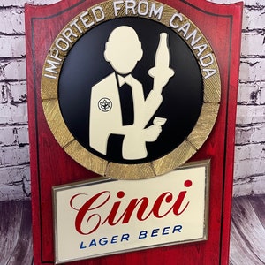 Vintage Century Importers Canada Cinci Lager Beer Wall Hanging Sign