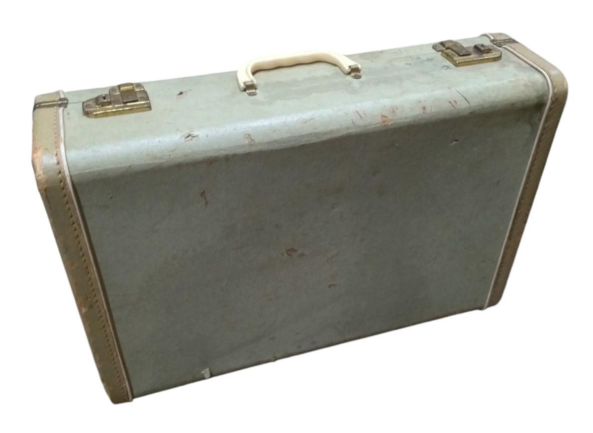 Grande Valise Verte Vintage Années 50/60 – Déco Ou Rangement (sans Clé)