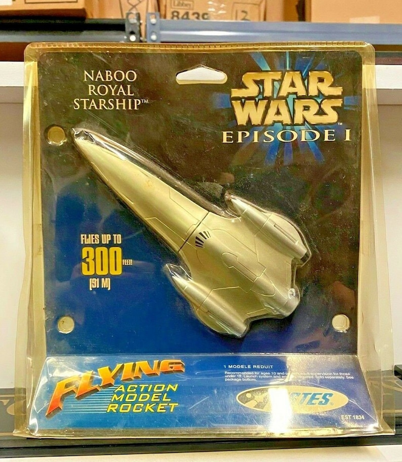 NIB Star Wars Naboo Royal Starship Flying Action Model Rocket Episode I Estes image 1