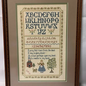 Alphabet and Numbers Cross Stitch Framed 1997