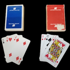 2 Decks Of United Airlines Playing Cards Vintage Collectible Aviation