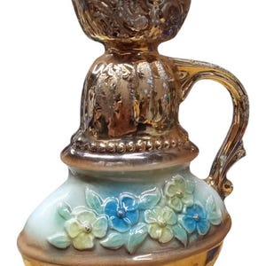 Decantador floral adornado Jim Beam con tapón, vintage, coleccionable, nostálgico