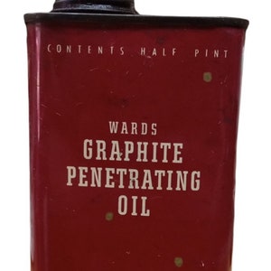 Ward's Graphite Penetrating Oil Can Vintage Collectible Garage Workshop