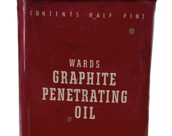 Ward's Graphite Penetring Oil Can Vintage Sammlerstück Garage Workshop