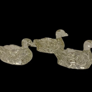Glass Swan Pipe holder/ Ashtray Set of 3