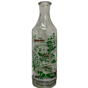 Christmas Glass Decanter Vintage Glenmore's Kentucky Tavern Rum Bottle