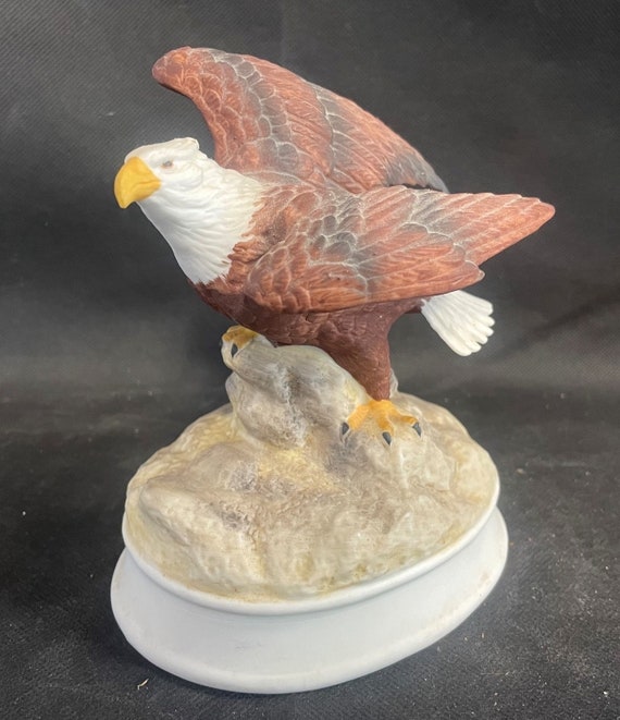 Vintage Ceramic Gorham Bald Eagle Figurine Wind up Music Box - Etsy