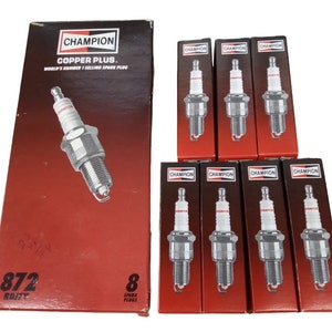 Champion Copper Plus Spark Plugs Set Of 7 Vintage Collectible Automotive Parts