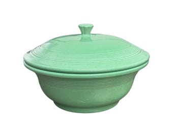 Fiesta - Seamist Grün 2qt Auflaufform mit Deckel Homer Laughlin HLC Keramik Baker