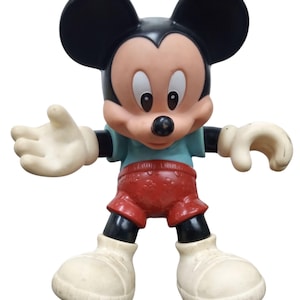 Disney Musse Pigg 8,5" leksaksfigur Vintage samlarobjekt Nostalgisk 1980-tal bild 1