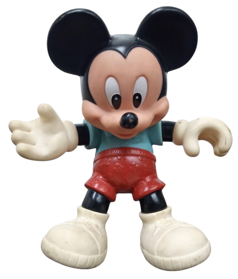 Disney Musse Pigg 8,5" leksaksfigur Vintage samlarobjekt Nostalgisk 1980-tal bild 1