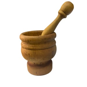Wooden Mortar and Pestle Primitive Kitchen Decor