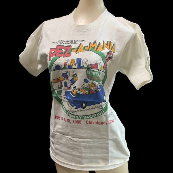 Pez-A-Mania Shirt 1988 Cleveland Ohio Pez Convention Größe Small Graphic Tee