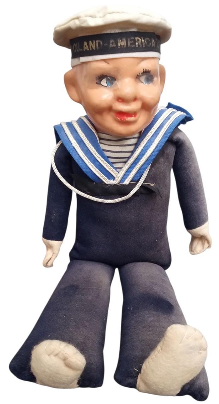 P&O Ferries セーラードール　約20cm 40s 50s ビンテージ 人形 オランダアメリカ クルーズライン セーラー ヴィンテージ