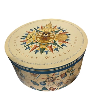 Disney World Tour Magic Kingdom Epcot Vintage Erinnerungsstücke Runde Box 2000er Jahre