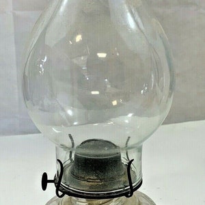 Antique Clear Glass Oil Lamp with White Wick