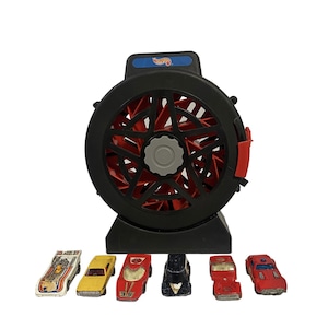 Mattel Hot Wheels Spinning 16 Car Case With 5 Cars 1998