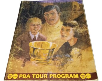 Programa del Tour de la PBA 1974 Recuerdos deportivos coleccionables vintage Bolos