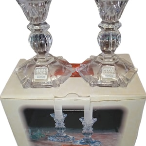 Naples 5&quot; Candlesticks Vintage Fifth Avenue Crystal 24% Full Lead Crystal