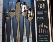 Original Cambridge Fiesta Tambourine Mirror 20-Piece Flatware Set Original Box