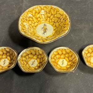 Vintage Mr. Peanut Metal Tin Collectible Nut Serving Dishes