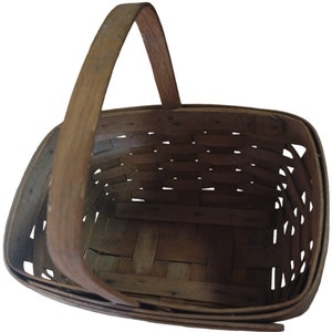 Longaberger Brown Vintage 1986 Handwoven Basket With Signature