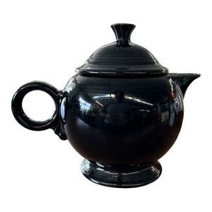 Fiesta - Black Retired Teapot Ceramic Home Decor Homer Laughlin Tea Set Drinkware