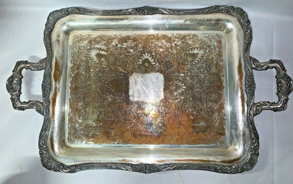 Antique W.M. Rogers Silver plate Serving Set Tray Sugar Creamer