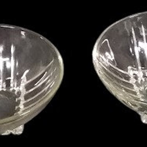 Antique Federal Glass vintage Park Avenue Clear Dessert Bowl Ensemble de 2