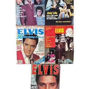 Elvis Presley Magazines Lot of 5 Collectors Issues Vintage Memorial Items Set 2