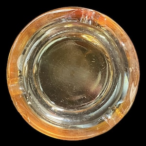 Carnival Glass Ashtray Antique Amber Vintage Small MCM