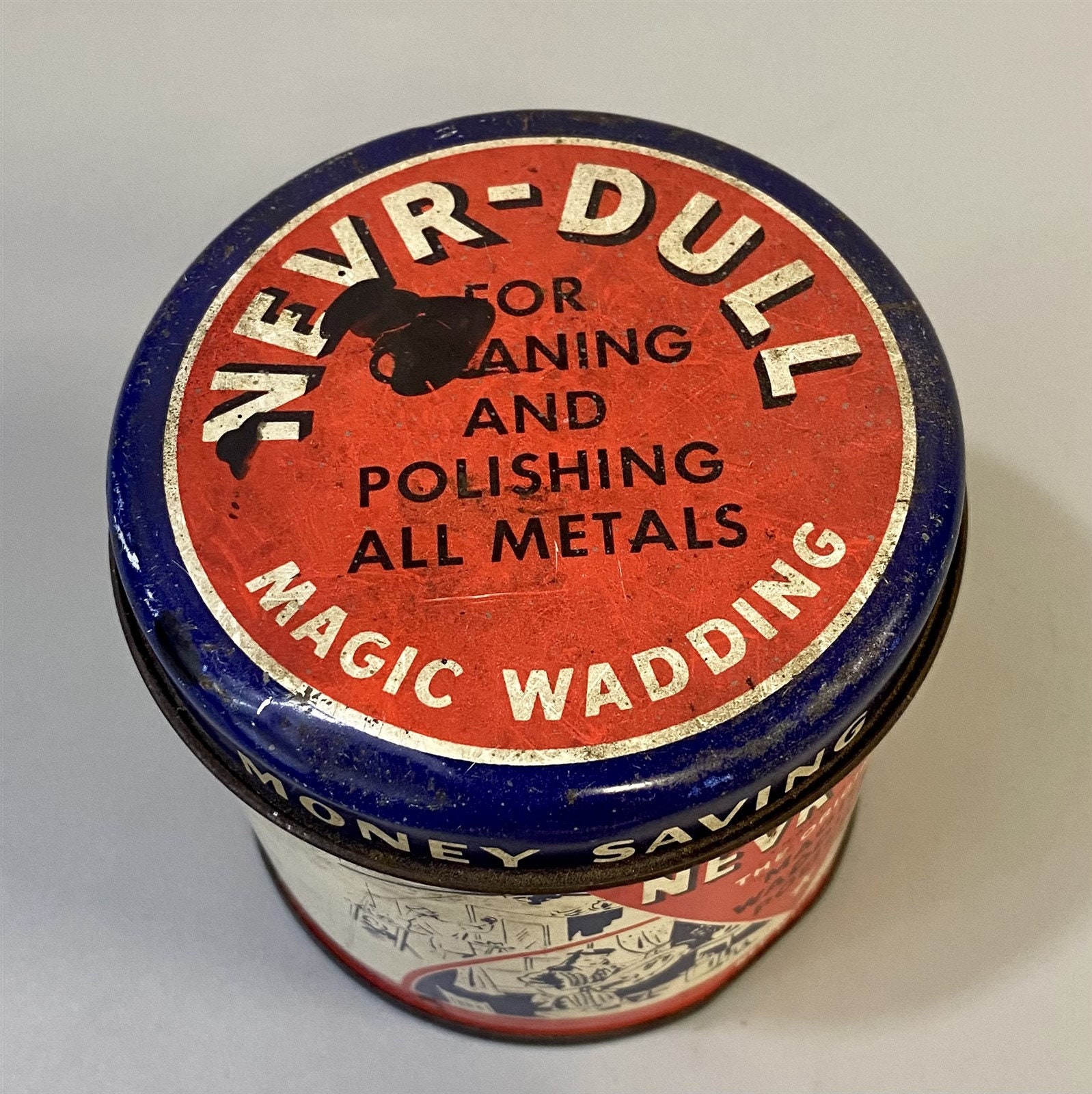 5oz Vintage Can of Nevr Dull Magic Wadding Polish by George Basch