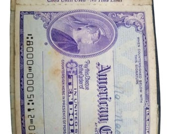American Express Traveller's Cheques With Wallet Antique