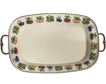 Kensington Garden 21" Footed Tray w/ Fruit pattern