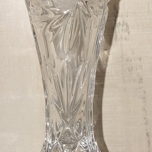 Vintage West Germany Beyer Bleikristall 24vH Lead Crystal Cut David Star Vase 7"