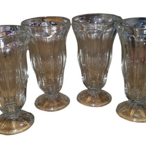 Soda Shop Drinking Glasses Set Of 4 Vintage Collectible Drinkware Kitchenware