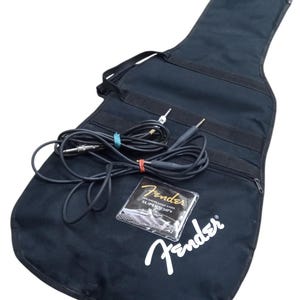 Fender Guitar Carrying Case W/Cords & Strings Collectible Music Equipment image 1